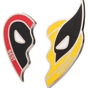 Deadpool and Wolverine Best Friends Heart Pin Set GameStop Exclusive NEW